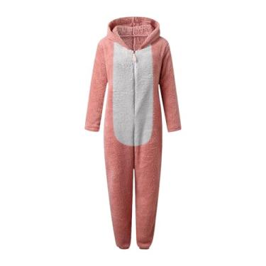 Imagem de Fiocias Pijama macacão feminino, fantasia de cosplay para festa de Halloween em ambientes fechados, Pink L