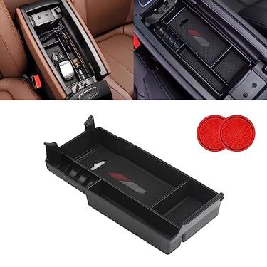 Imagem de x xotic tech Interior Console Central Apoio De Braço Preto Caixa Organizadora Armazenamento Telefone Moeda Cartão Porta-Gaveta Bandeja + Porta-Copos Vermelho, Compatível Com Mercedes Benz Ab Cla Glb