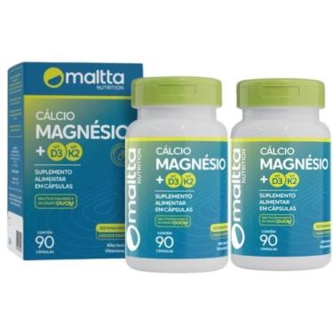 Imagem de Cálcio com Magnésio Vitaminas D3 e K2 90caps Maltta  Kit 2 Frascos - G