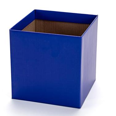 Imagem de CACHEPOT PAPELÃO QUADRADO 15 PARA FLORES E PRESENTES. (AZUL)