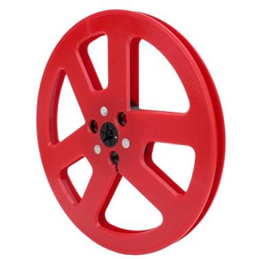 Imagem de Serounder Rolo de Recolhimento Vazio de 1/4 de polegada, 6 Furos, Flange NAB de Áudio Universal Aberto, ABS, Peça de Reposição para Máquina de Recolhimento de Som Vazio, Cubo Pequeno para (Vermelho)