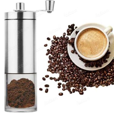 Imagem de Moedor De Café Manual Inox Com Manivela Giratória Moer Grãos - UnyHome