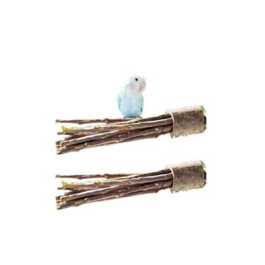 Imagem de Brinquedos de mastigar de madeira natural para gaiola, palitos de mastigar de madeira de maçã natural para animais pequenos, brinquedos de mastigar papagaios para ratos gerbil, hamster, periquitas