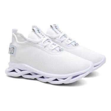 Imagem de Tênis Academia Masculino Esportivo Ortopédico Leve + Relógio (Branco, BR, Adulto, Numérico, 44)