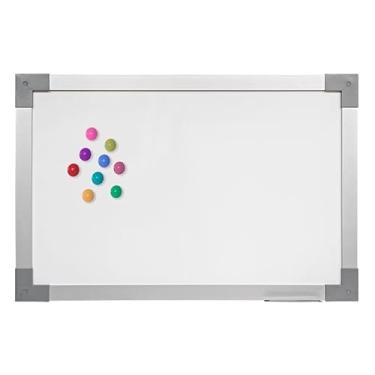 Imagem de Quadro Branco Aço Magnético Moldura Mdf Soft Alumínio Prime STALO, 70x50