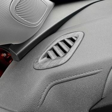 Imagem de JUIVEEL Tampa da moldura da saída de ar condicionado lateral da parte dianteira do carro com acabamento de saída de ar condicionado compatível com acessórios Chevy Trax 2024-2025 (estilo grão de