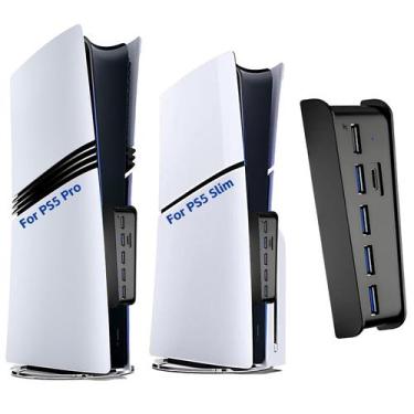 Imagem de Hub USB Megadream de 6 portas para PS5 Pro/Slim com porta de carregado