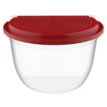 Imagem de Saleiro De Cozinha Mesa Em Plástico Com Tampa - Uninjet, Vermelho