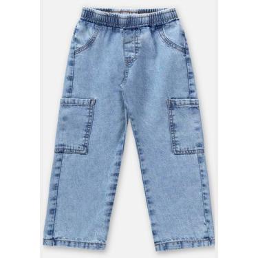 Imagem de Calça Cargo Infantil para Menina Up Baby, Azul claro, 1