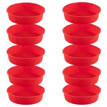 Imagem de Kit 10 Formas Silicone 24cm Redonda Sortida Bolo Sobremesa - QUALITY H
