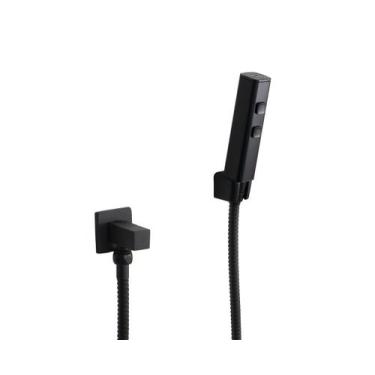 Imagem de Ducha Higiênica Manual ABS Preto c/ Registro 1/4 de Volta - AMG Metais