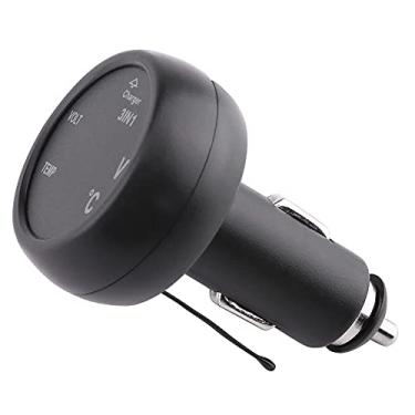 Imagem de Acouto Facelete de Cigarro USB, Termômetro de Voltímetro Dual Charger de Carro LED, Carregamento Rápido para Eletrônicos de Telefone ou Carro, Adequado para Veículos 12-24V, Material de (verde +