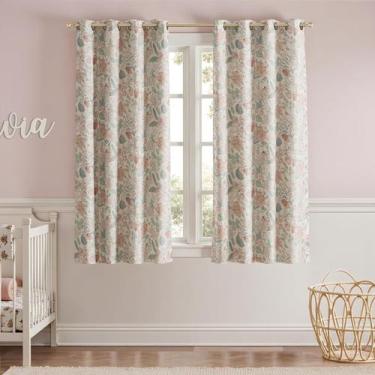 Imagem de Cortinas jinchan Nursery 95% Blackout Pink Floral 160x160cm