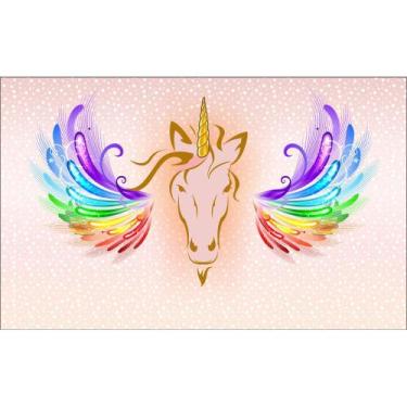 Imagem de Painel de Tecido Sublimado Unicórnio Luxo - Fabrika de Festa, 500x200c