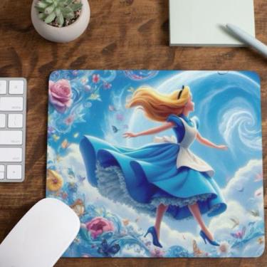 Imagem de Mouse Pad Alice Pais Das Maravilhas Tecido Emborrachado Pequeno 19x23 