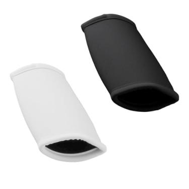 Imagem de 2 peças de almofada de queixo de futebol americano, capa de alça de queixo para jovens adultos, para patinação ao ar livre, ciclismo, esqui, beisebol (preto e branco)