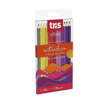 Imagem de Lápis De Cor Tris 12 Cores Vibes Tons Entardecer