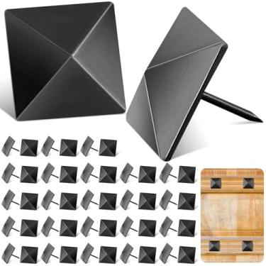 Imagem de Otoolling 50 peças de 2,5 cm de ferro grande Clavos decorativos pregos decorativos de ferro antigo prendedores ornamentais rústicos para portas de madeira, venezianas, vigas de madeira sintética