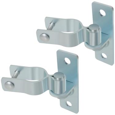 Imagem de 2 pares de dobradiças de estrutura de cerca de aço galvanizado de 3,5 cm, ferragens versáteis de metal resistente ao clima para porta de celeiro, galpão, corredor, loja de casa