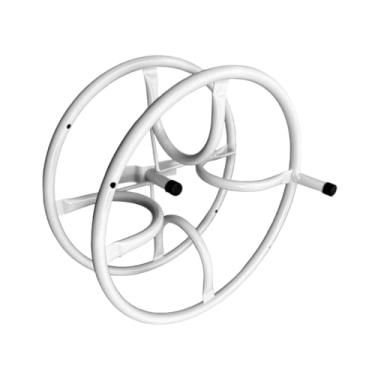 Imagem de Suporte Enrolador De Mangueira Giratório Jardim Parede Ferro(Branco)