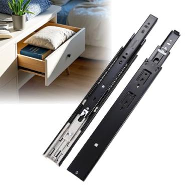 Imagem de CTREVL Trilhos de gaveta corrediças de gaveta de cômoda corrediças de gaveta de extensão total montagem lateral de 45 kg para todos os tipos de gavetas móveis de quarto(40cm/16in)