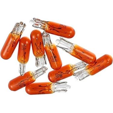 Imagem de Edinstry 10 peças de luz de painel LED âmbar para carro DC interno 12V T5 W1.2W