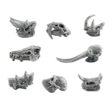 Imagem de Conjunto de estatuetas com crânio de animal pré-histórico realista x8 