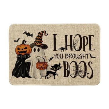 Imagem de Capacho Artoid Mode Ghost Pumpkins Cat Halloween 60x90cm