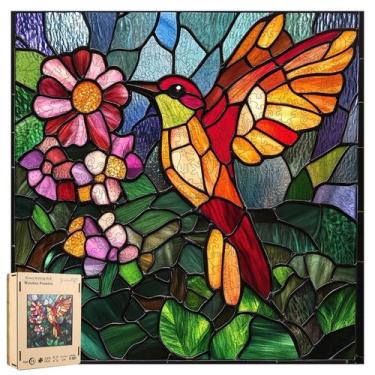 Imagem de Quebra-cabeça de madeira jiroinlly Hummingbird 200 peças para adultos