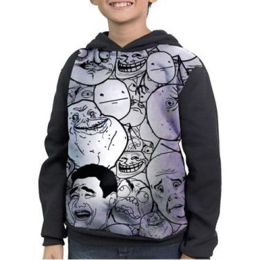 Imagem de Casaco Moletom Infantil Memes Derp Derpina Full Print - smoke, Preto, 