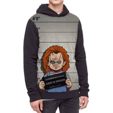 Imagem de Moletom Com Capuz Brinquedo Assassino Chucky Ref:30 - smoke, Preto, M