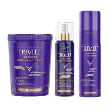Imagem de Kit Trivitt Matizante Profissional Sh + Hidratação + Fluido - Itallian