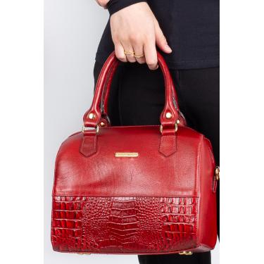 Imagem de Bolsa baú de mão em couro liso Sthefani