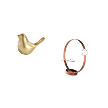 Imagem de Fenteer Estatueta Moderna de Pássaro Dourado E Escultura de Suporte de Garrafa de Vinho de Ferro para Decoração de Casa, Lareira de Escritório, Sala de Estar