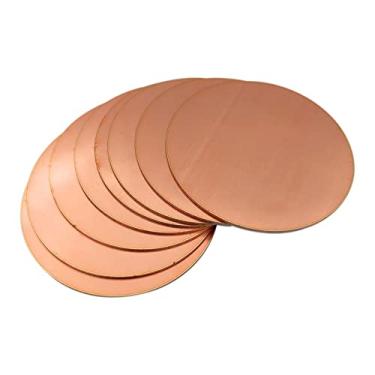 Imagem de T2 Pure Copper Disc Round Plate Sheets, Dia 20/30/ 50mm Cooling Sheet for CNC Machining(5PCS 0.5x50MM)