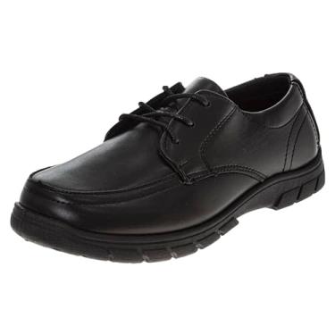 Imagem de French Toast Sapatos para meninos – Sapato social infantil Oxford uniforme escolar mocassim igreja couro falso (bebê-criança grande) (preto), Cadarço preto, 12 Little Kid