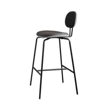 Imagem de hezhuhe2258 Cadeira de bar encosto cadeira banco de bar cadeiras ao ar livre escandinavo moderno simples bancos altos