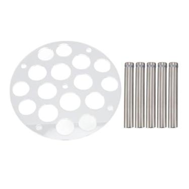 Imagem de Suporte de peças de xadrez DIY acrílico alumínio redondo peça de xadrez suporte de matriz com 1 suporte e 5 pernas para fazer kit de jogos jogadores de xadrez iniciantes