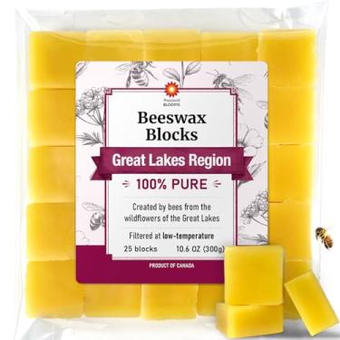 Imagem de Cera de abelha Great Lakes, 25 blocos (300 g/10,6 oz), filtrada em baixa temperatura, 100% pura e natural, grau cosmético, amarelo