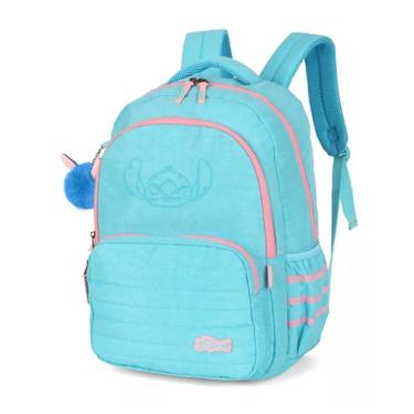 Imagem de Mochila De Costas Stitch Com Divisão Laptop Juvenil Turquesa - Luxcel