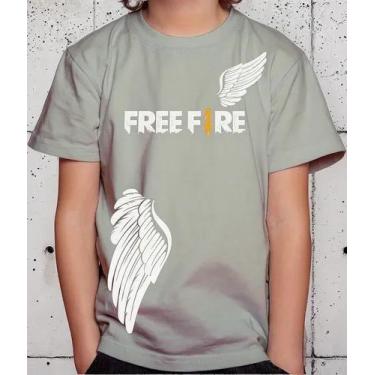Imagem de Camiseta Camisa Infantil Juvenil Menino Menina Gamer Jogo Tiro Free Fi