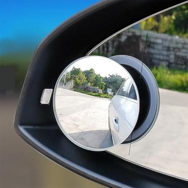 Imagem de Pacote com 2 espelhos de ponto cego, espelhos retrovisores traseiros redondos HD sem moldura de vidro HD de 5 cm para carro