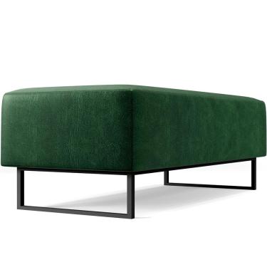 Imagem de Puff Decorativo Sala de Estar Bali W01 Base Ferro 120x50 cm Facto Verde Musgo - Lyam Decor