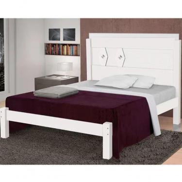 Imagem de Cama Casal Extensível Livia 100% Mdf E Estrado 100% Madeira Carmolar Branca