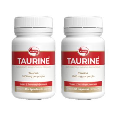 Imagem de Kit 2X: Taurine 100% L-Taurina 550mg Vitafor 30 Cápsulas