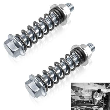 Imagem de 2 peças M10x1,5 kit de parafusos do coletor de escapamento de aço carbono resistente porcas molas juntas para sistema de silenciador flange de reparo universal acessórios de substituição de