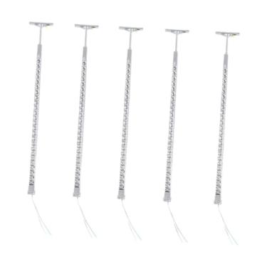 Imagem de menolana Conjunto de 5 postes de iluminação pública em escala 1:87 com LED, acessórios para maquetes de trens e ferrovias em miniatura, Prata