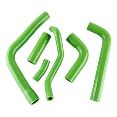 Imagem de XAJINGSU Kit de mangueiras de radiador de refrigeração de silicone 6 peças para Yamaha YZFR6 YZFR6 R6 R6N 3 camadas (4,5 mm) design reforçado à prova de vazamento 11 cores (verde brilhante)