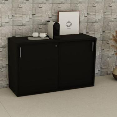 Imagem de Armário para Escritório Baixo 120cm X 74cm com 2 Portas de Correr e Ch