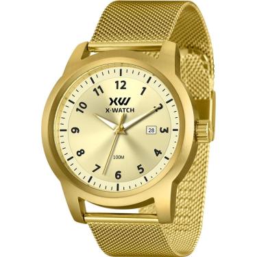 Imagem de Relógio X-Watch Masculino Ref: Xmgs1049 C2kx Casual Mesh Dourado